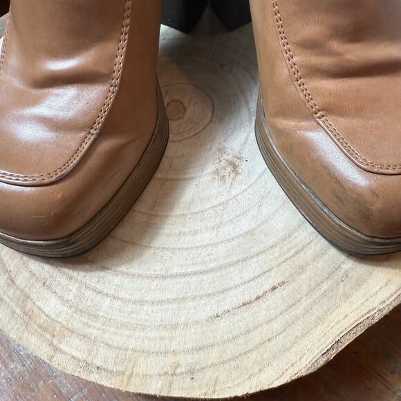 Vintage Tan 90’s Y2K platform Loafers Oxfords Tan Spice Girlies - Picture 7 of 11